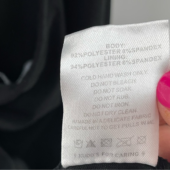 Beginning Boutique Black Deep V Neck Halter Rosette Detail Mini Dress Size 4 - Picture 12 of 12